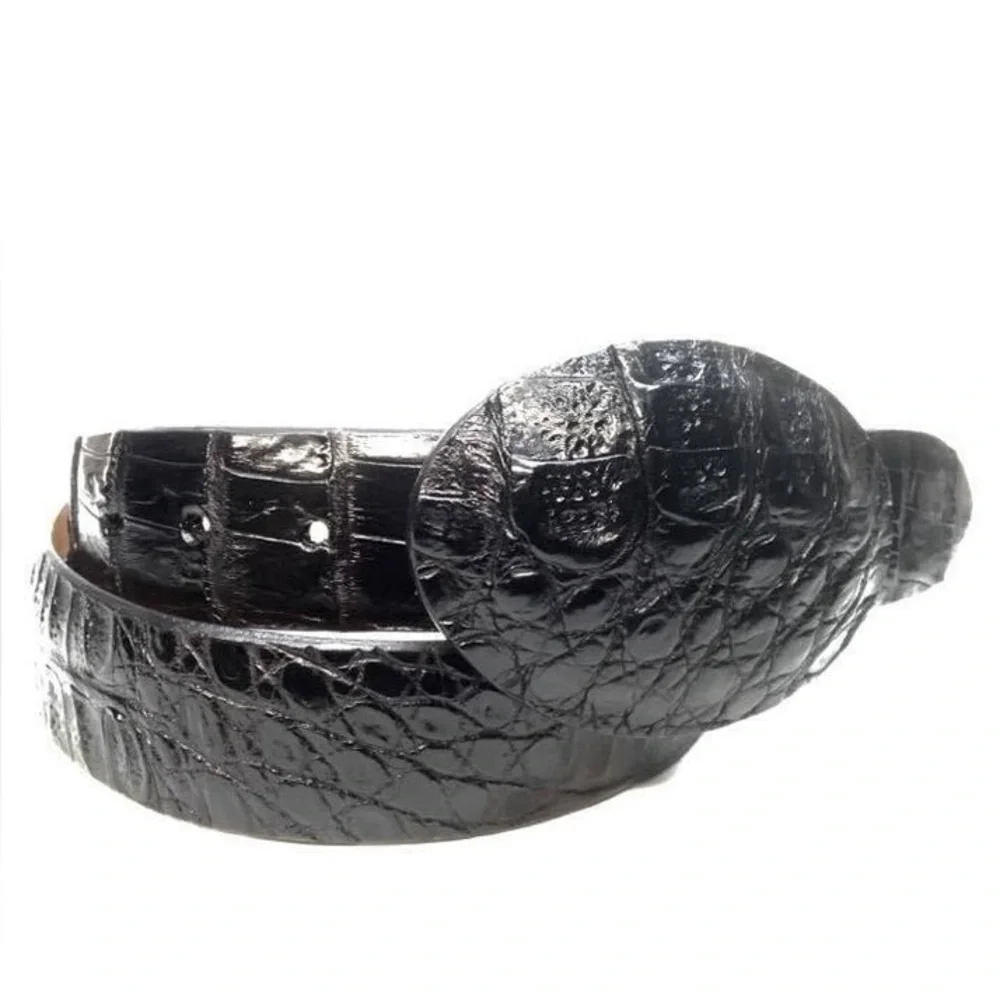 Los Altos Black Crocodile Full Skin Belt Size 44